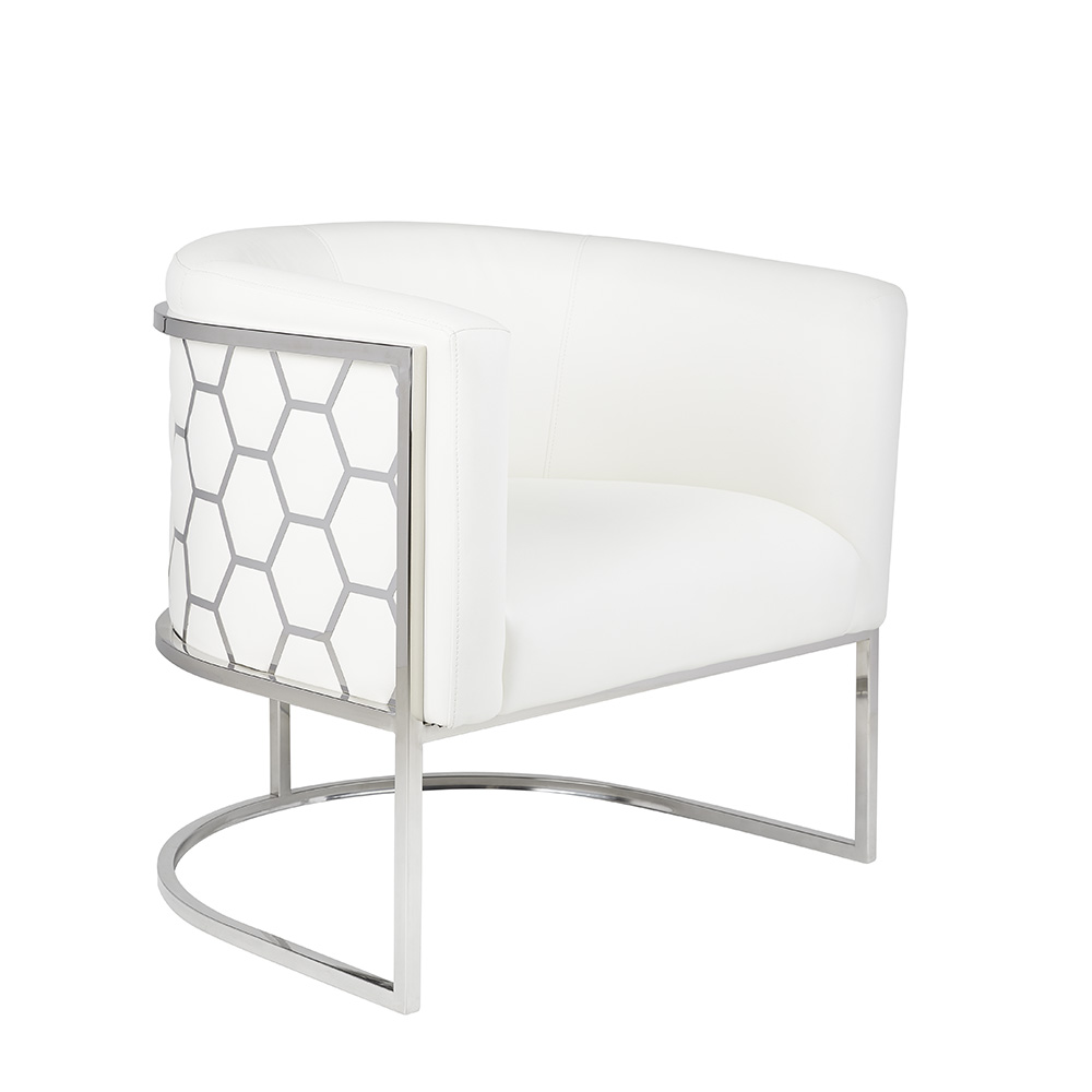 Honeycomb Chair: White Leatherette